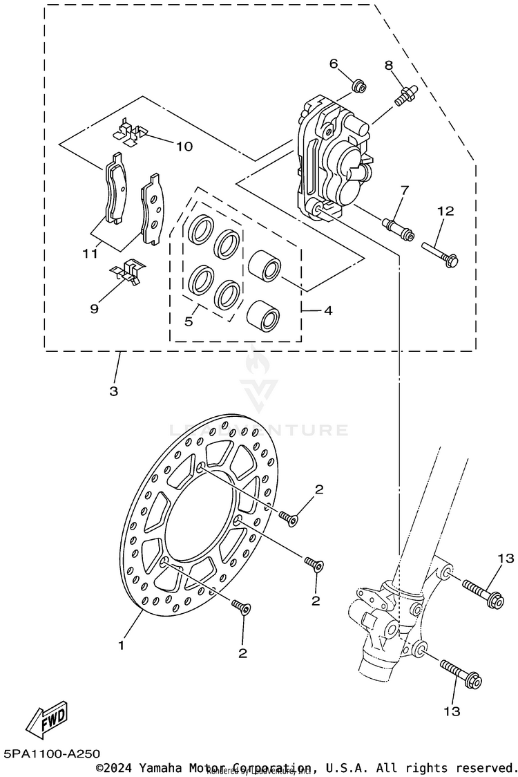 Front Brake Caliper Schematic