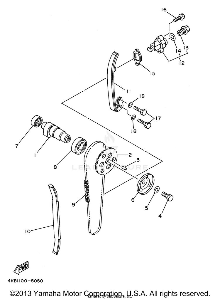 Camshaft - Chain WOLVERINE 4WD - YFM350FXH - 1996 Schematic