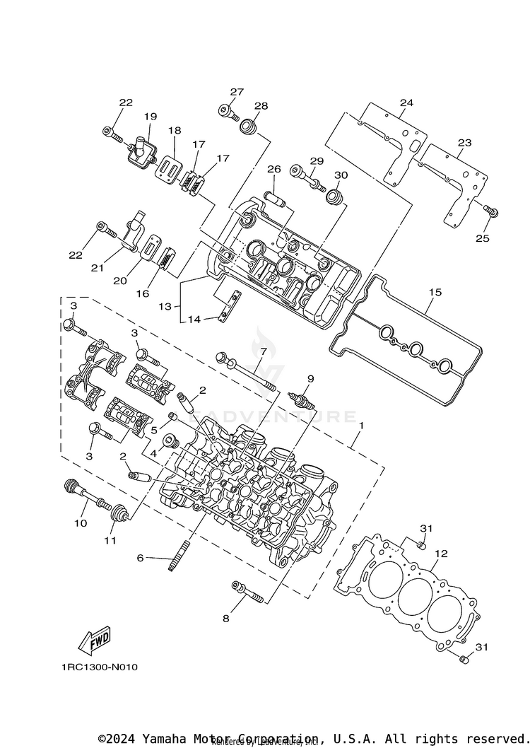 Cylinder Head FZ09 CA - FZ09GCB - 2016 Schematic