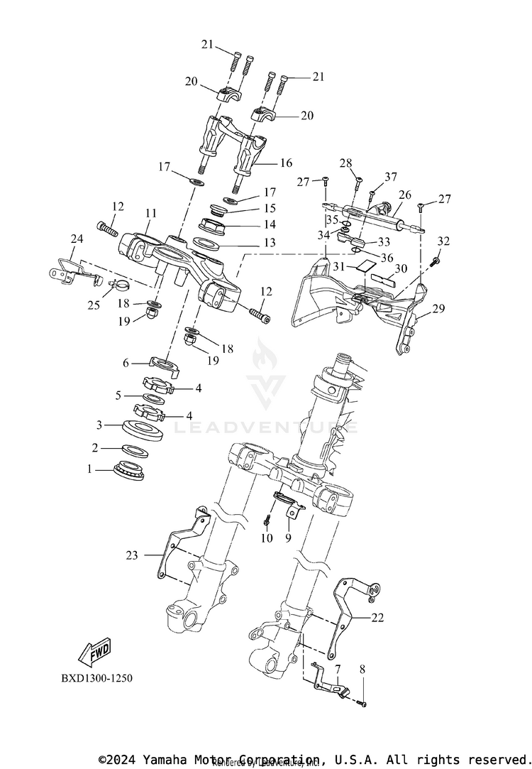 Steering TENERE 700 WORLD RAI - XTZ7WRTCB - 2026 Schematic