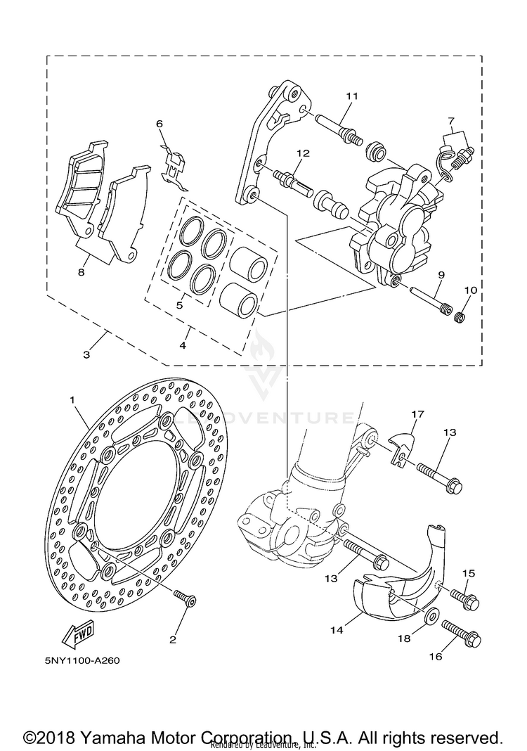 Front Brake Caliper Schematic