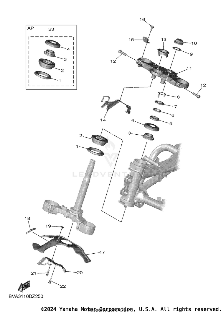 Steering YZFR7 - YZFR7SCB - 2025 Schematic