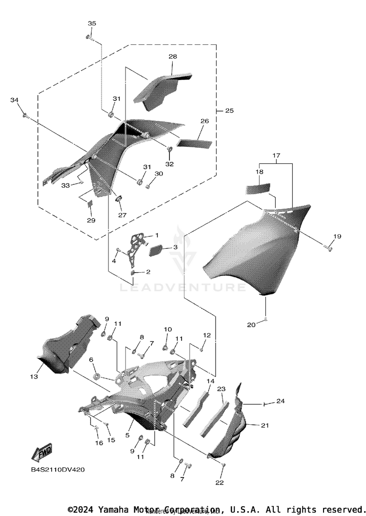 Cowling 3 YZFR1 - YZFR1MLC - 2020 Schematic
