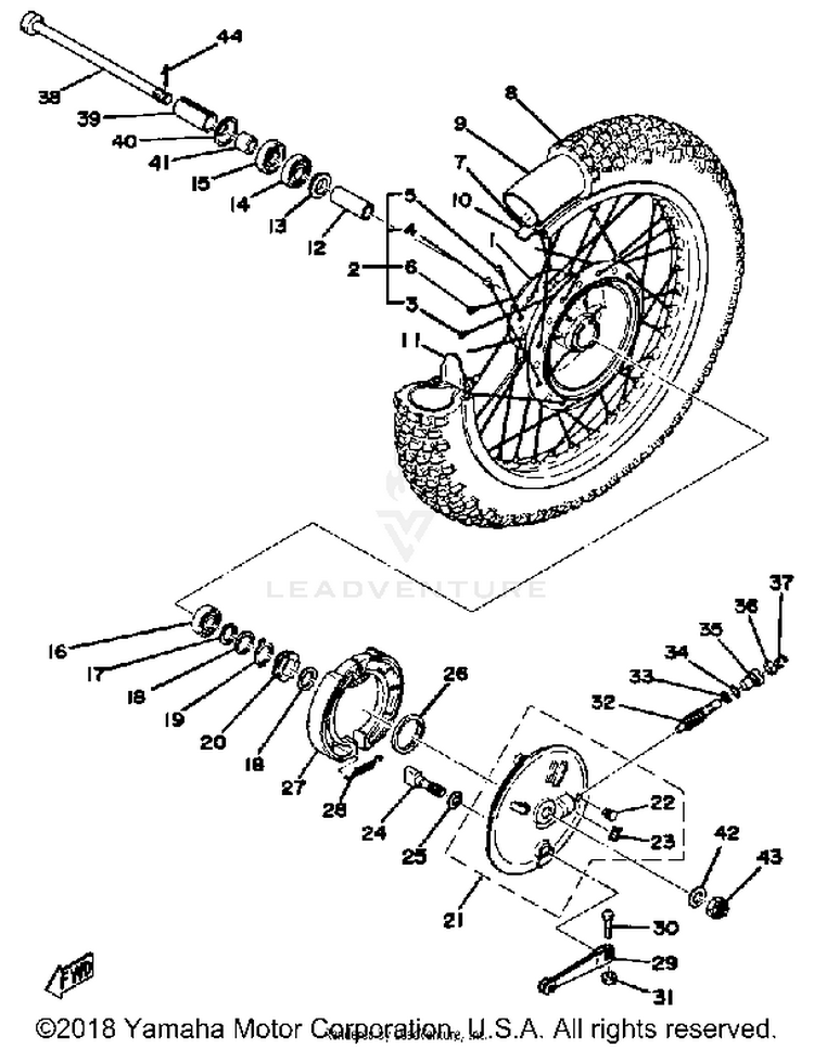 Front Wheel 250b - C - 400b - C Schematic