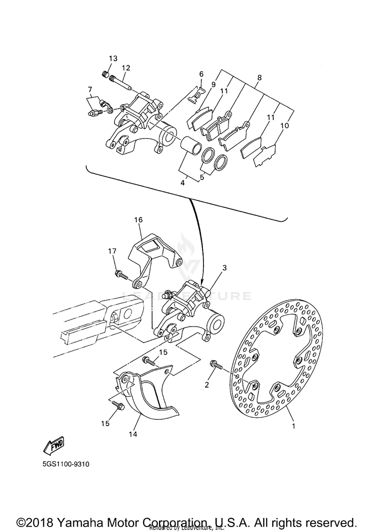 Rear Brake Caliper Schematic