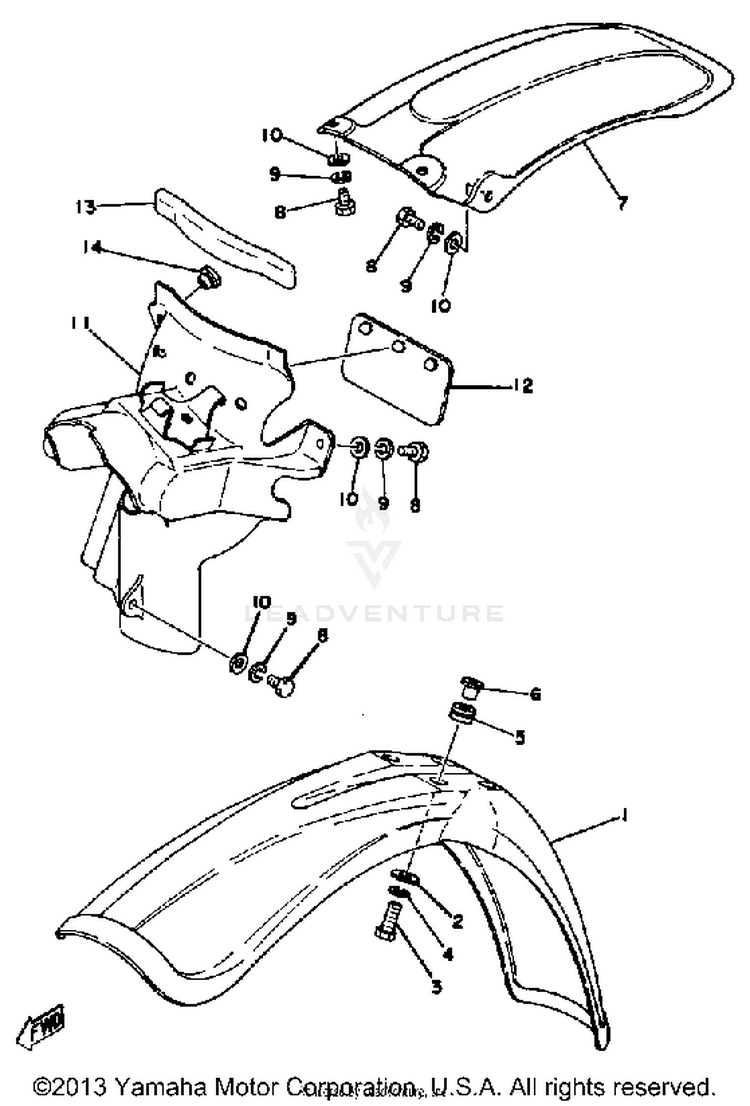 Front Fender Rear Fender Yz400d E Schematic
