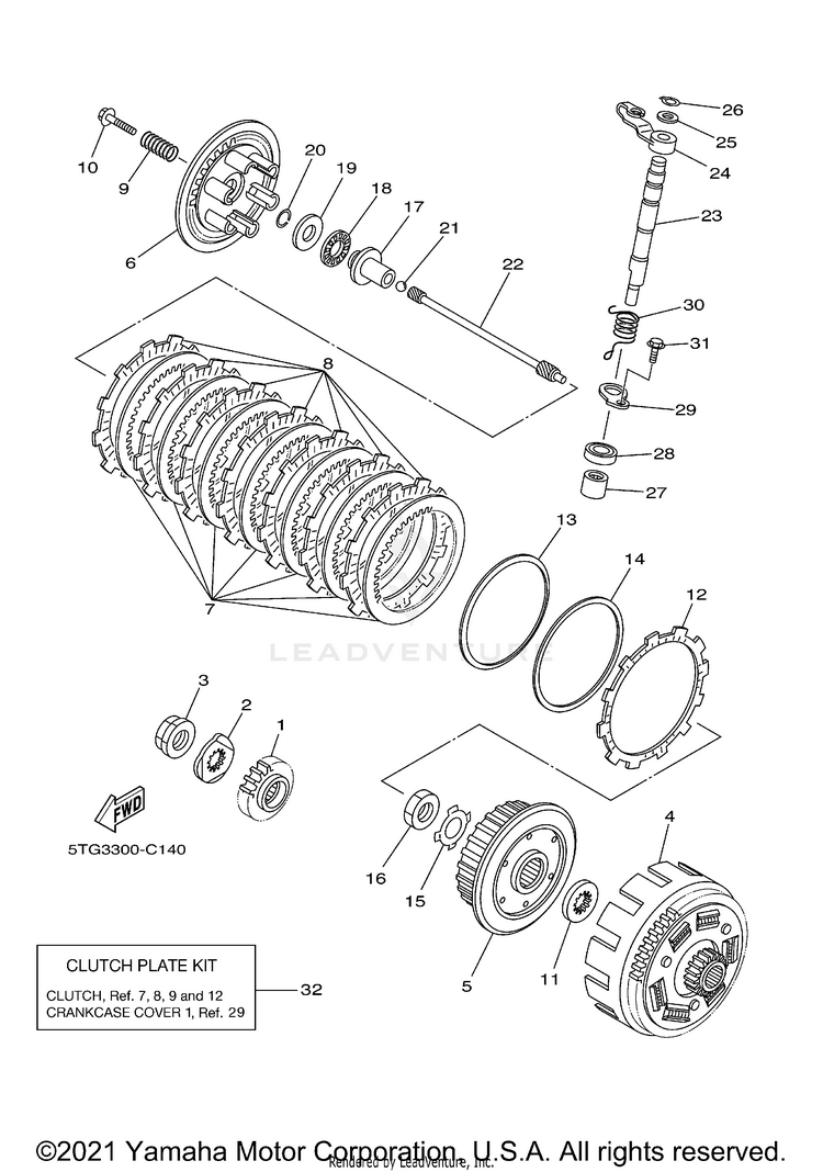 Clutch YFZ450 - YFZ450XGY - 2008 Schematic