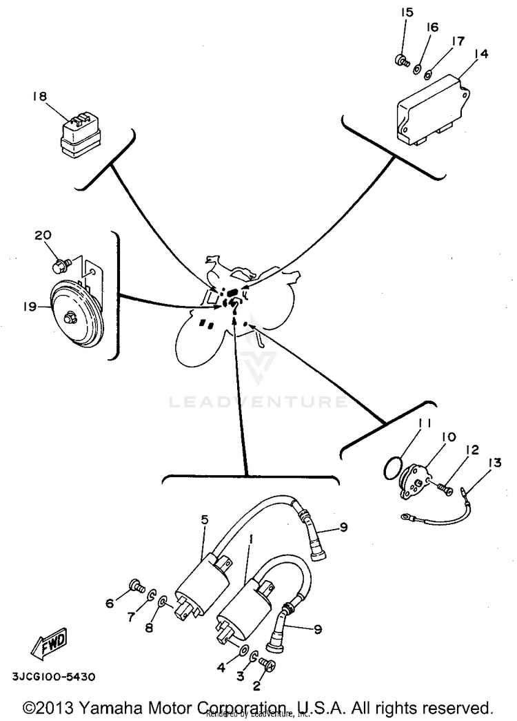 Electrical 2 VIRAGO 535 - XV535GC - 1995 Schematic