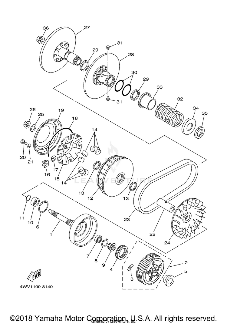 Clutch GRIZZLY - YFM600FMC - 2000 Schematic