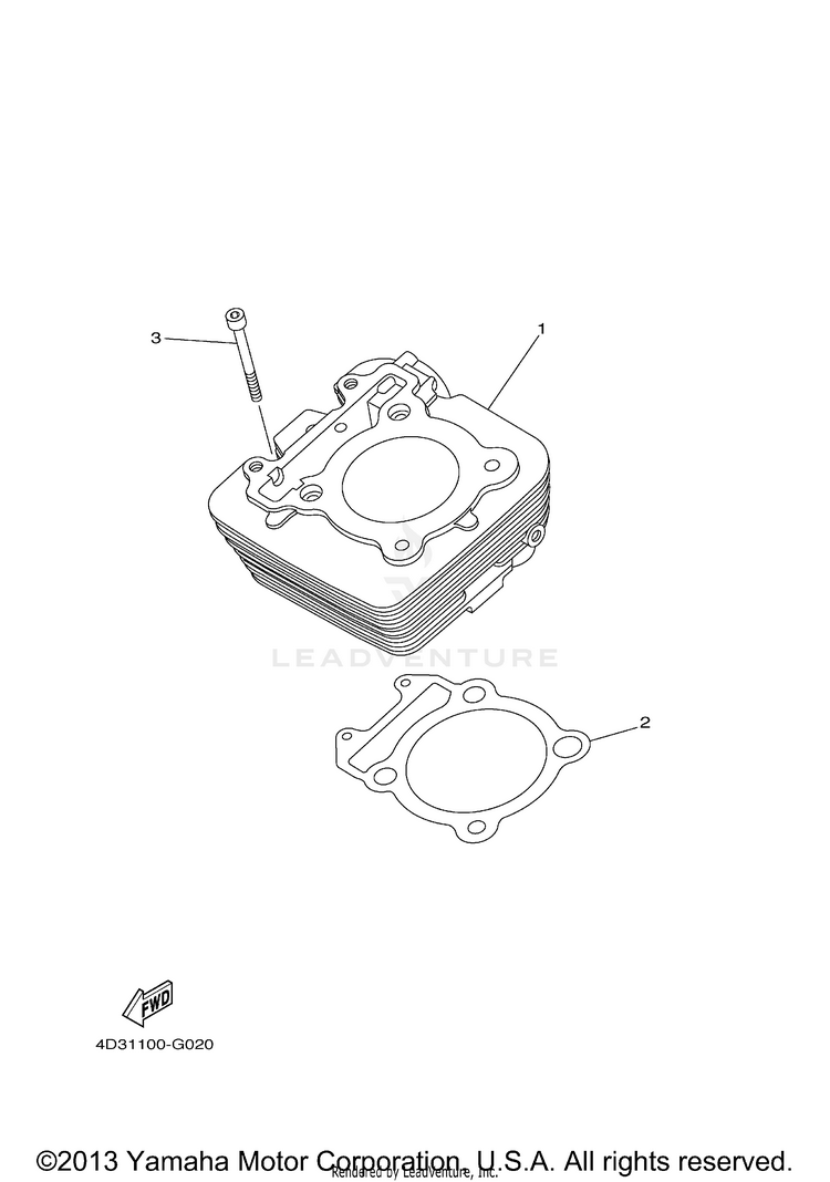 Cylinder RAPTOR 250 - YFM25RYL - 2009 Schematic