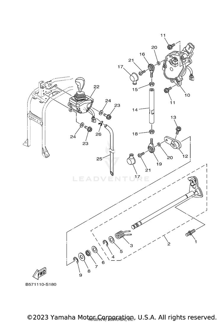 Shift Shaft YXZ1000R EPS SS SE - YXZ10YESJL - 2018 Schematic