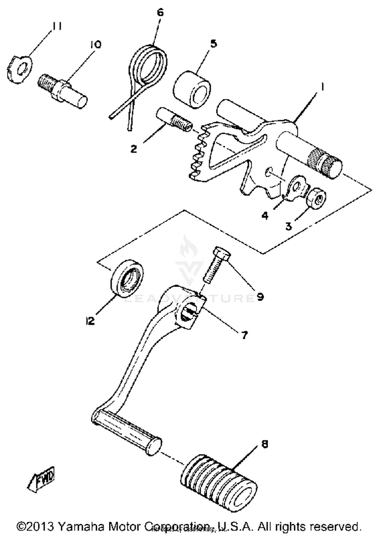 Shift Shaft Pedal XS1100H - 1981 Schematic