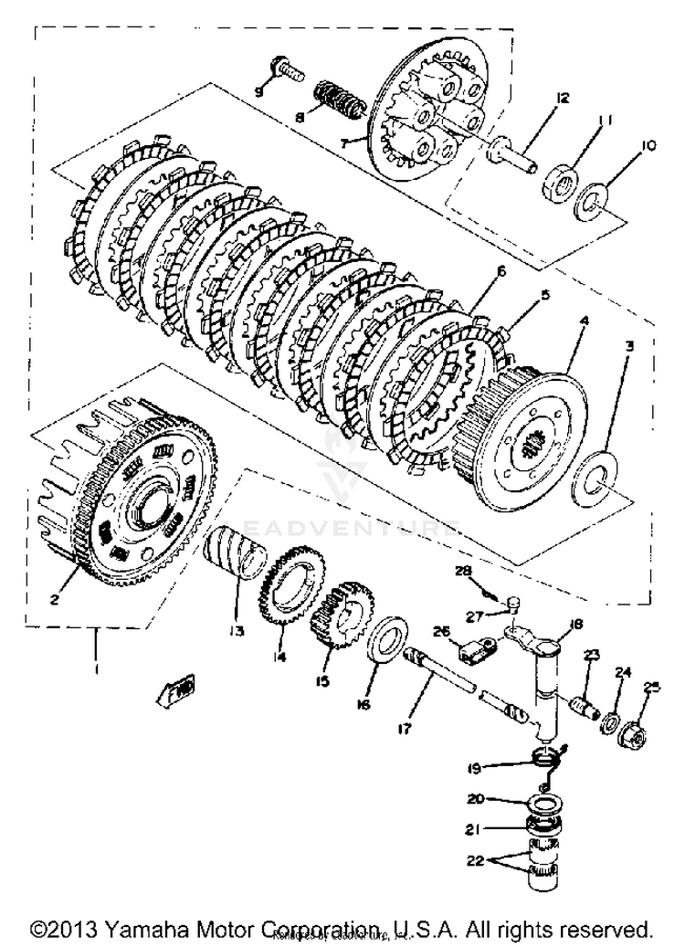 Clutch XT500E_205 - 1978 Schematic