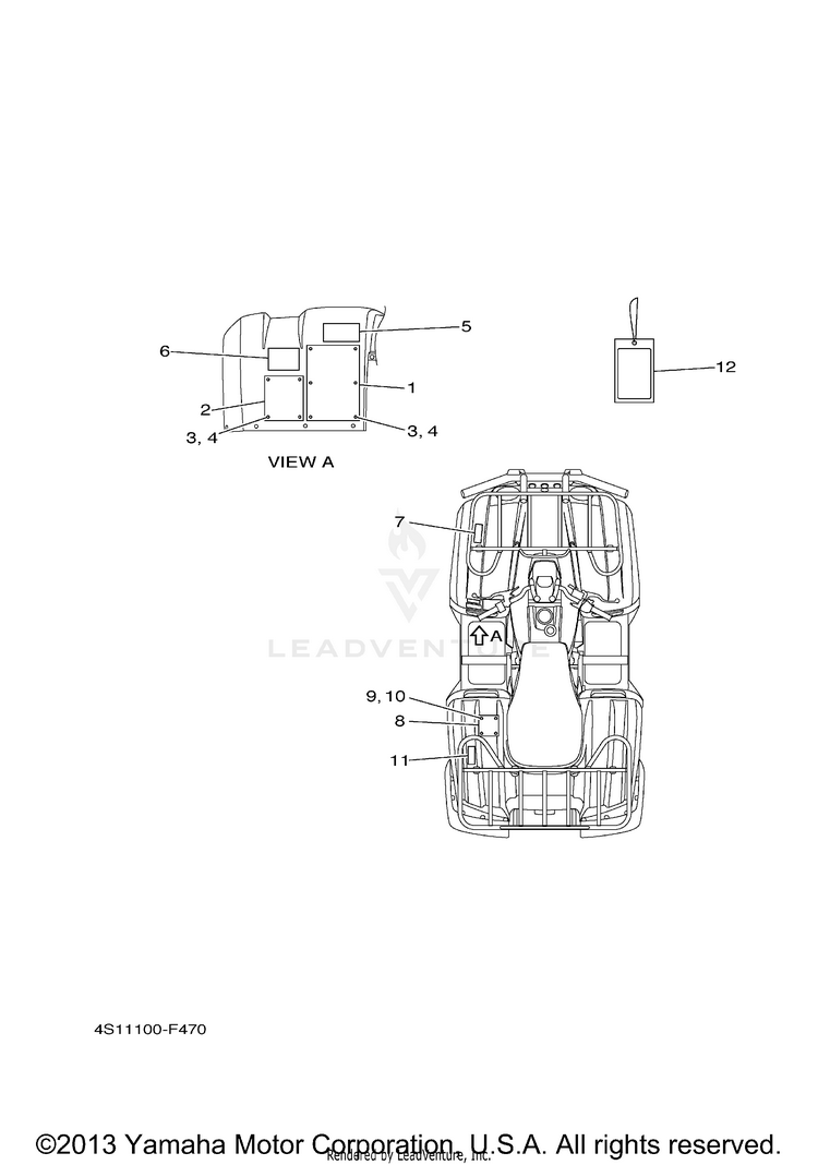 Emblem Label 1 BIG BEAR 400 4WD HUNTER-IRS - YFM40FBHW - 2007 Schematic