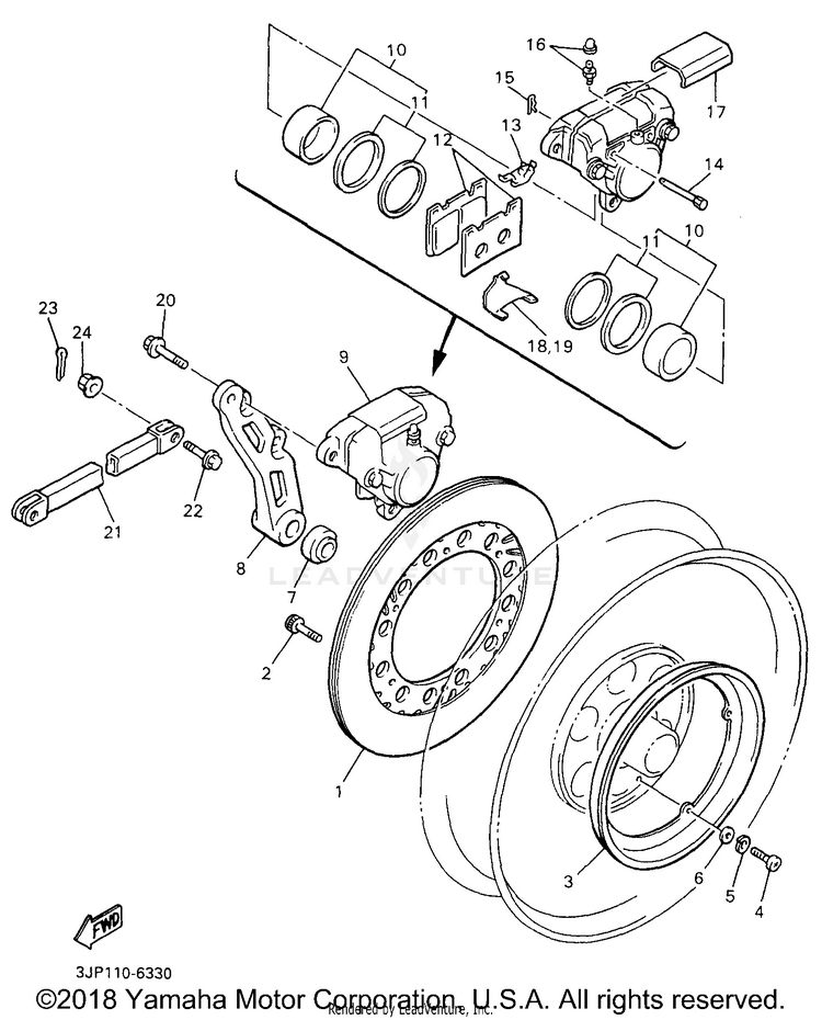 Rear Brake Caliper Schematic