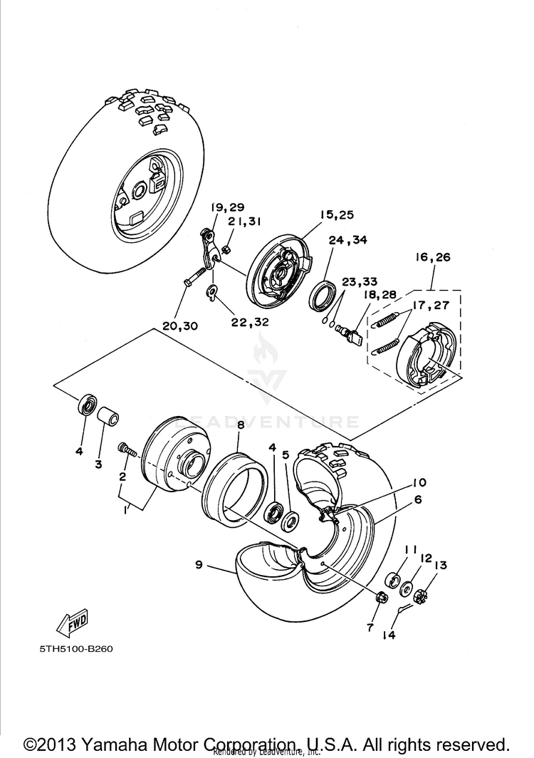 Front Wheel GRIZZLY 80 - YFM80GW - 2007 Schematic