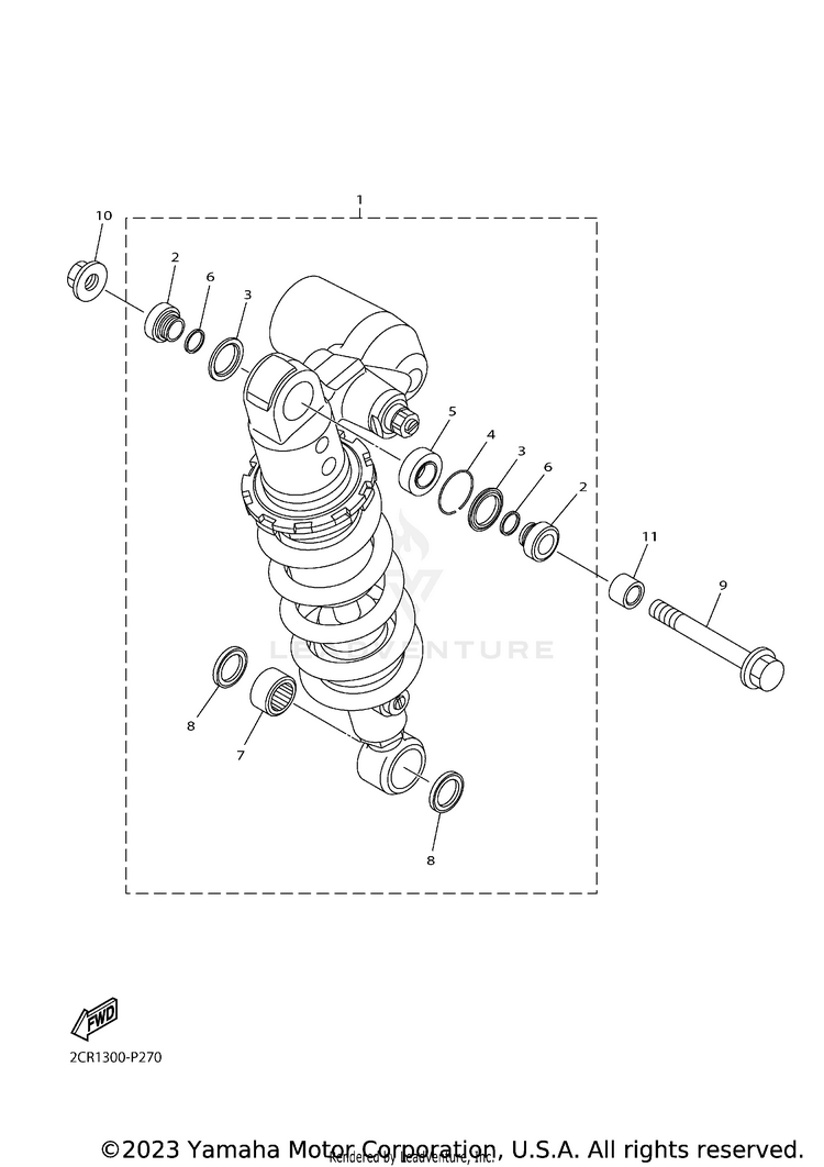 Rear Suspension YZFR1 - YZFR1HCB - 2017 Schematic