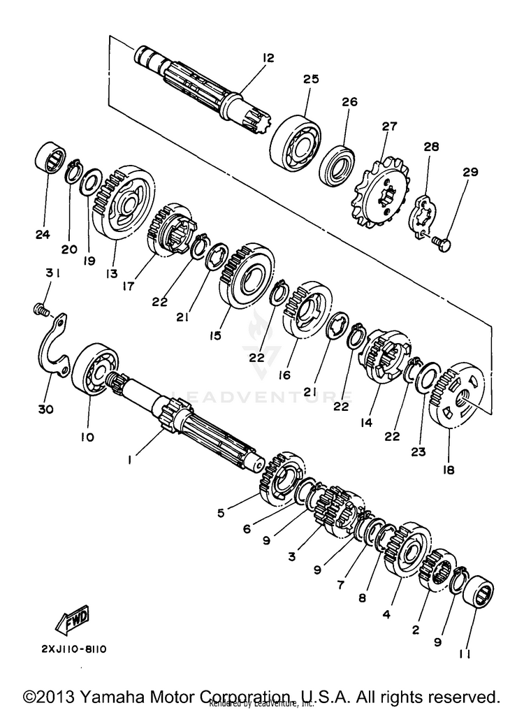 Transmission BLASTER - YFS200J - 1997 Schematic