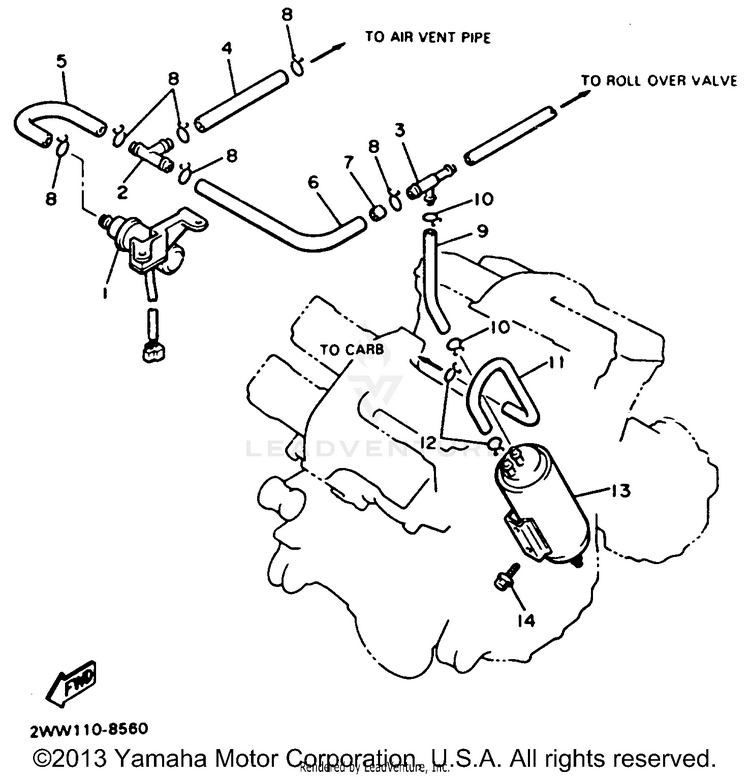 Emission Control Device California Model Only Schematic