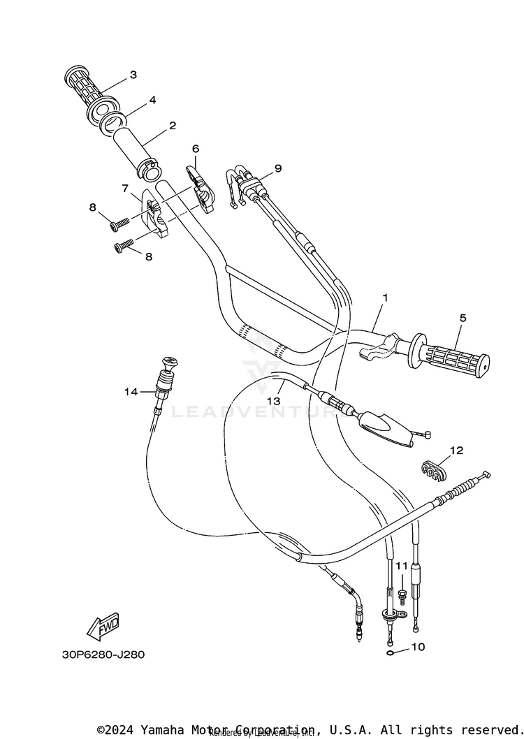 Steering Handle & Cable Schematic