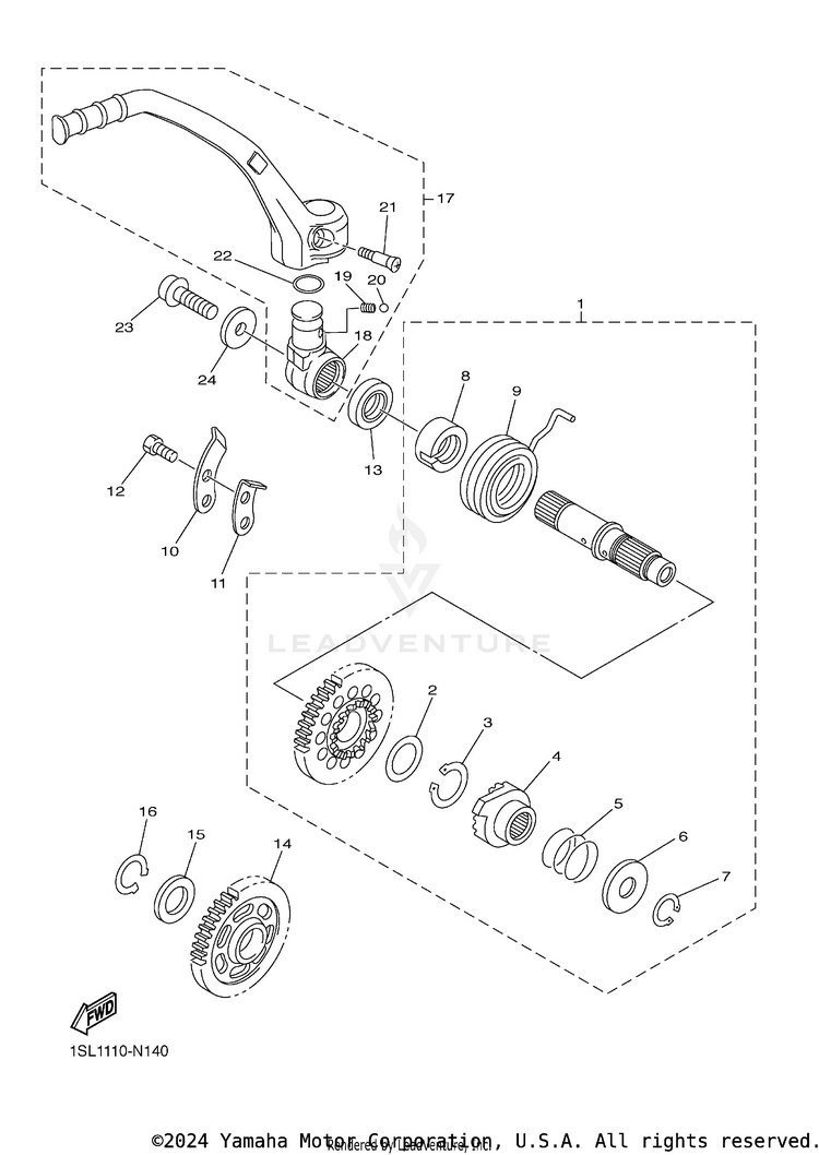 Starter YZ450F - YZ450FFL - 2015 Schematic