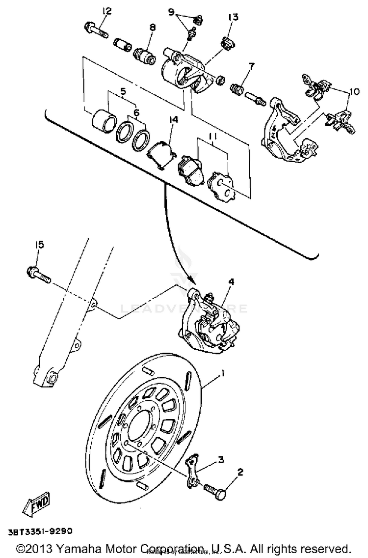 Front Brake Caliper Schematic