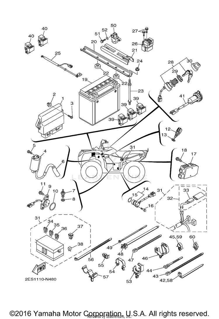 Electrical 1 GRIZZLY 4WD HUNTER - YFM700DHFH - 2015 Schematic