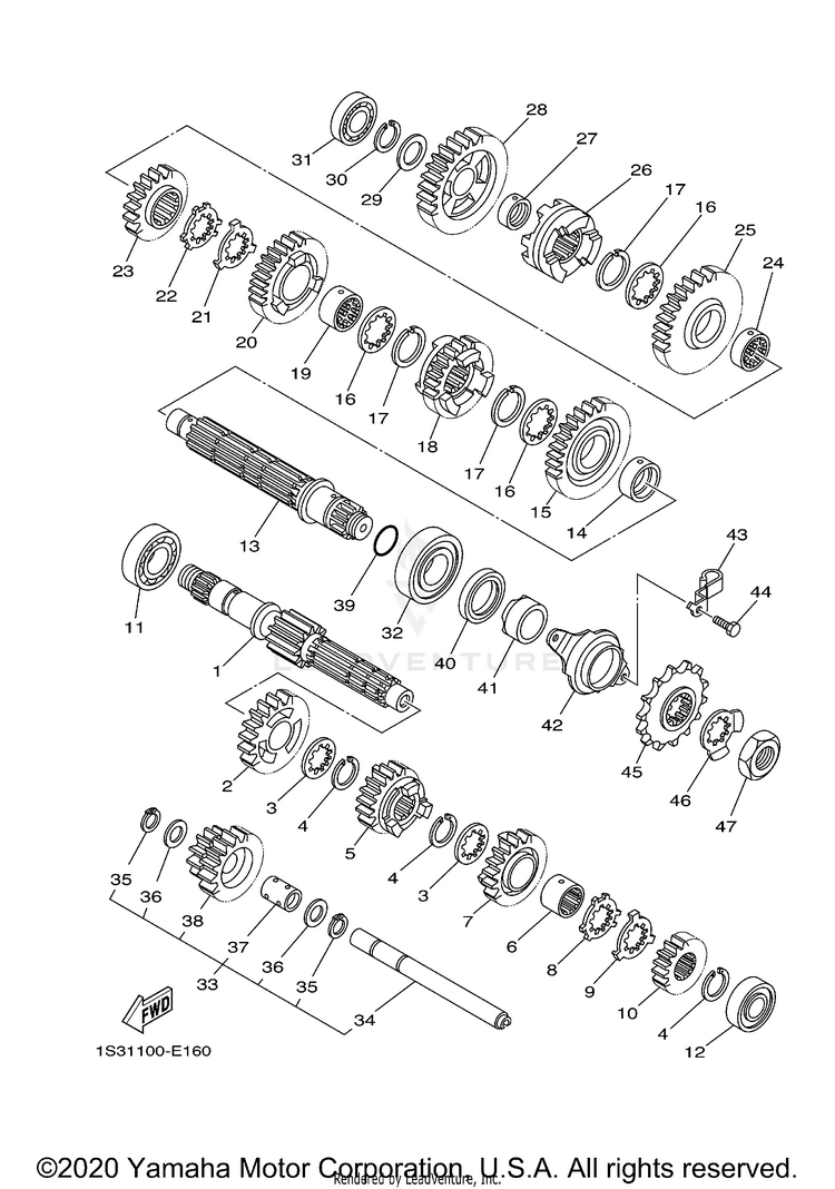 Transmission RAPTOR 700R - YFM70RSCLL - 2020 Schematic