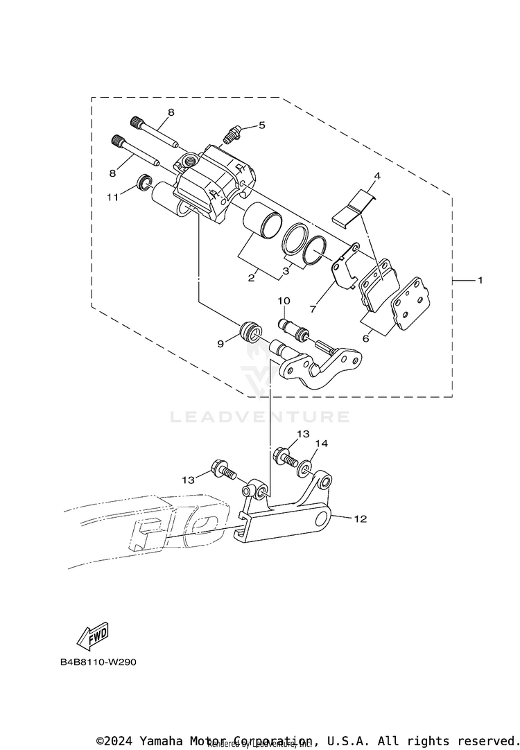 Rear Brake Caliper Schematic