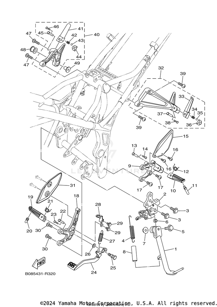Stand Footrest MT-03 - MT03MB - 2021 Schematic
