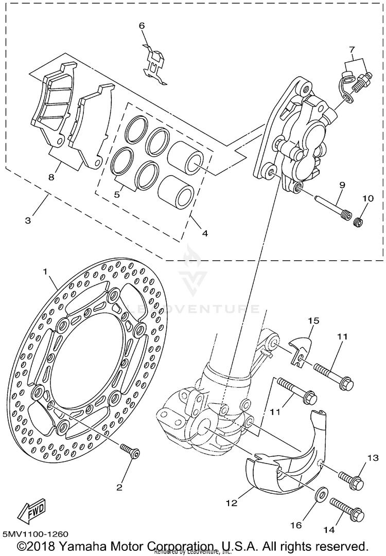 Front Brake Caliper Schematic