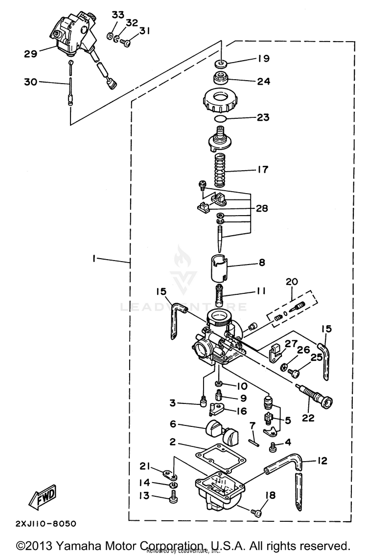 Carburetor BLASTER - YFS200H - 1996 Schematic