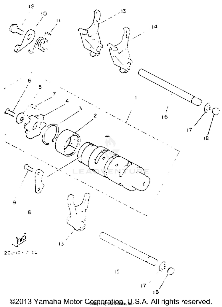Shift Cam - Fork BANSHEE - YFZ350E - 1993 Schematic