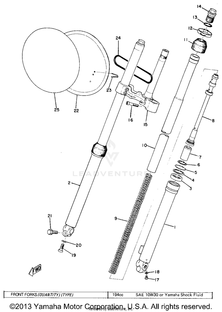 Front Fork Schematic