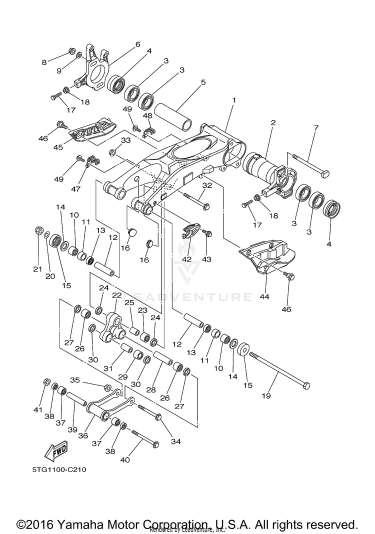 Rear Arm YFZ450 - YFZ450S - 2004 Schematic