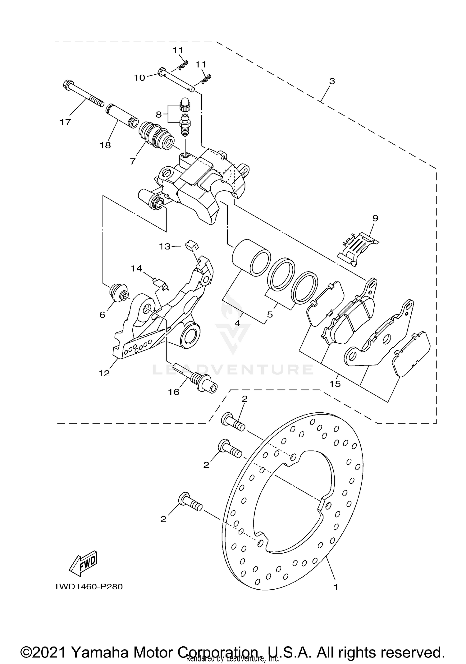 REAR BRAKE CALIPER