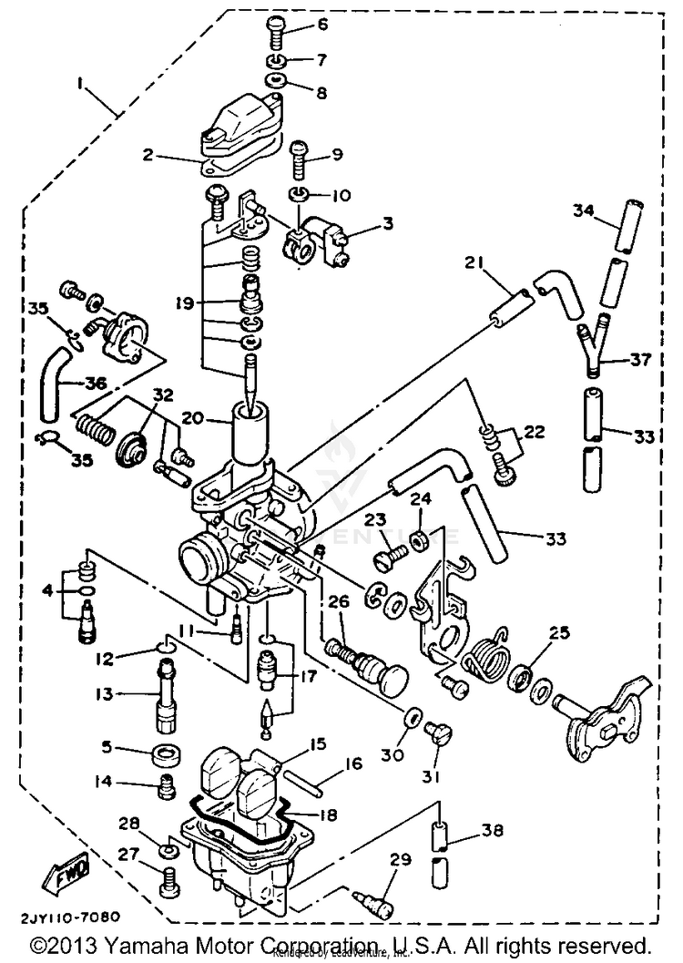Carburetor (Non-California Model) Schematic