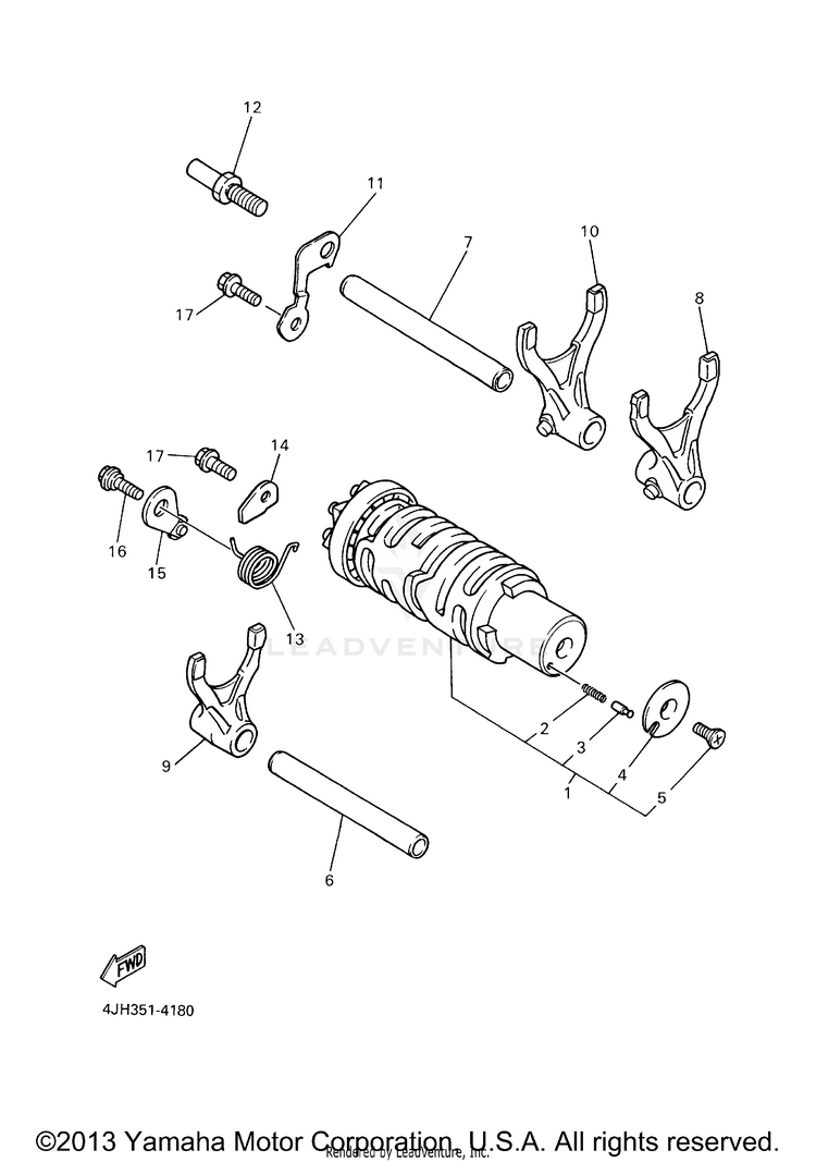 Shift Cam Fork Schematic