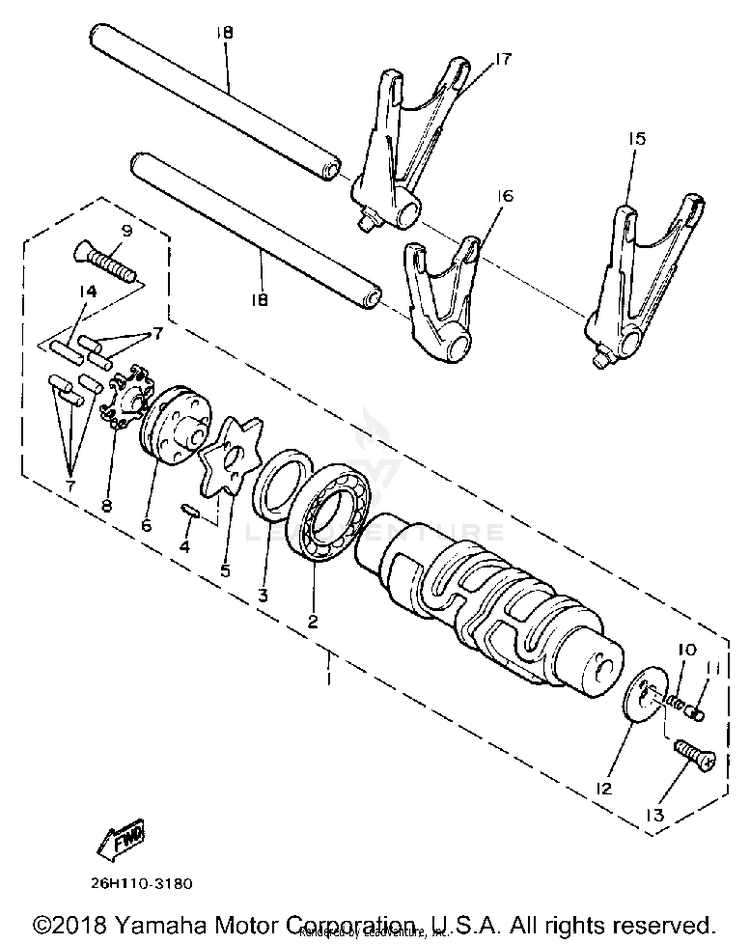 Shift Cam Fork Schematic
