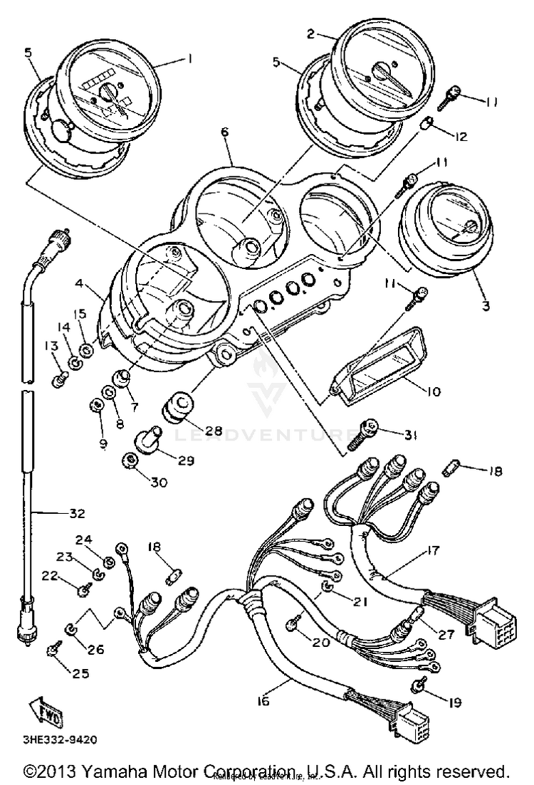 Meter FZR600AC - 1990 Schematic