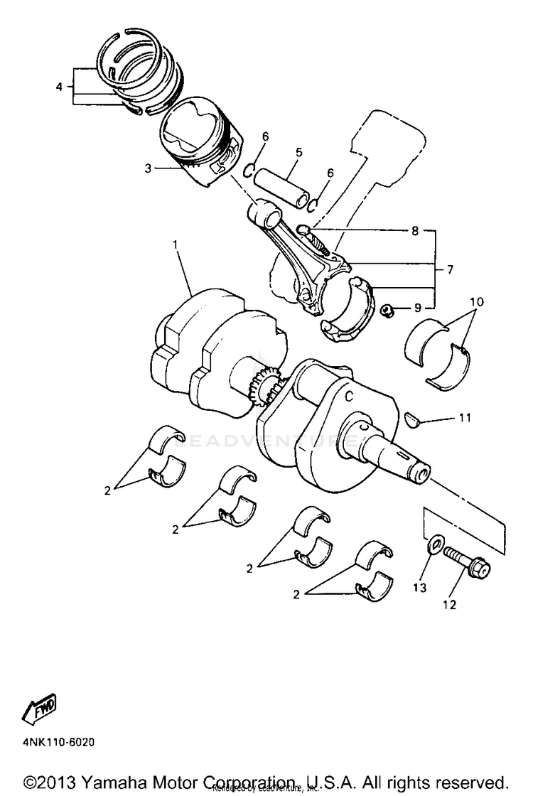 Crankshaft Piston Schematic