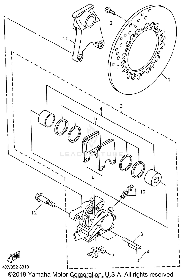 Rear Brake Caliper Schematic