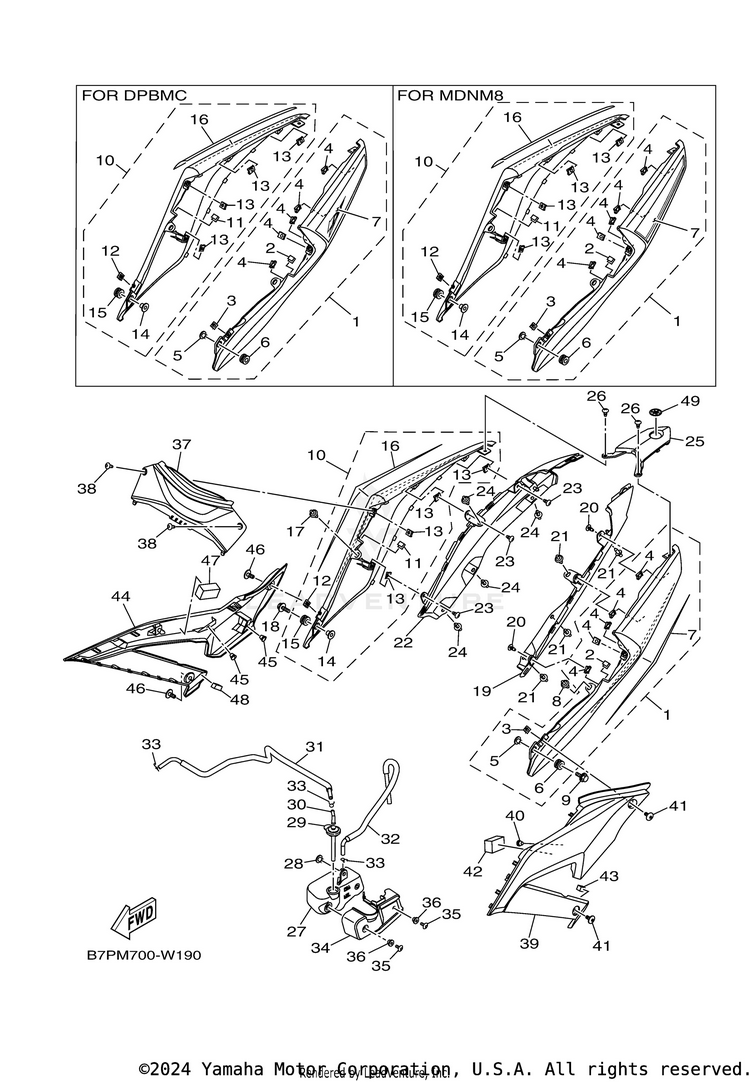 Side Cover YZFR3 ABS - YZFR3AMB - 2021 Schematic
