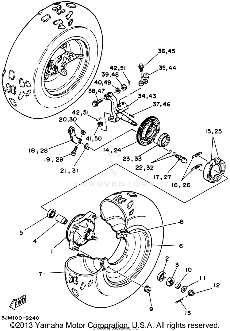 Front Wheel BLASTER - YFS200F - 1994 Schematic