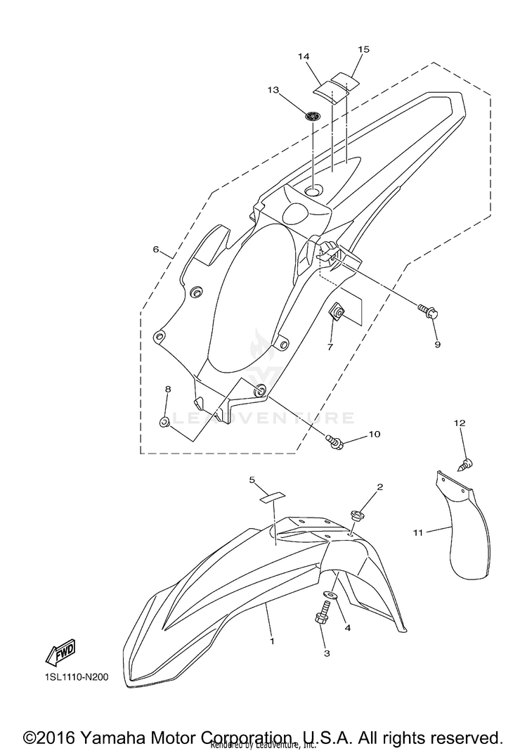 Fender YZ250F - YZ250FG - 2016 Schematic