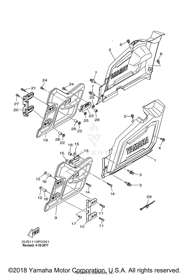 Side Cover 2 VIKING VI HUNTER - YXC700DHFH - 2015 Schematic