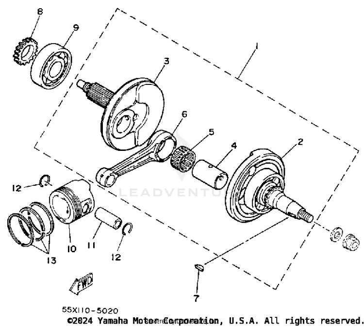 Crankshaft-Piston Schematic