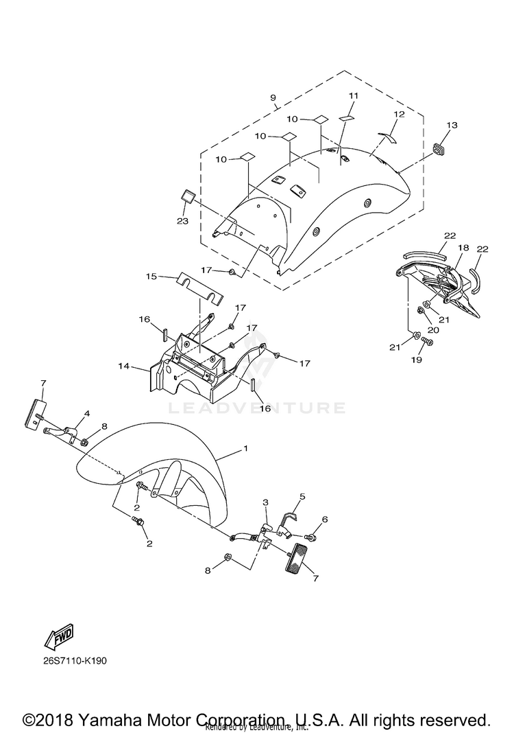 Fender V STAR 950 TOURER - XVS95CTACB - 2011 Schematic