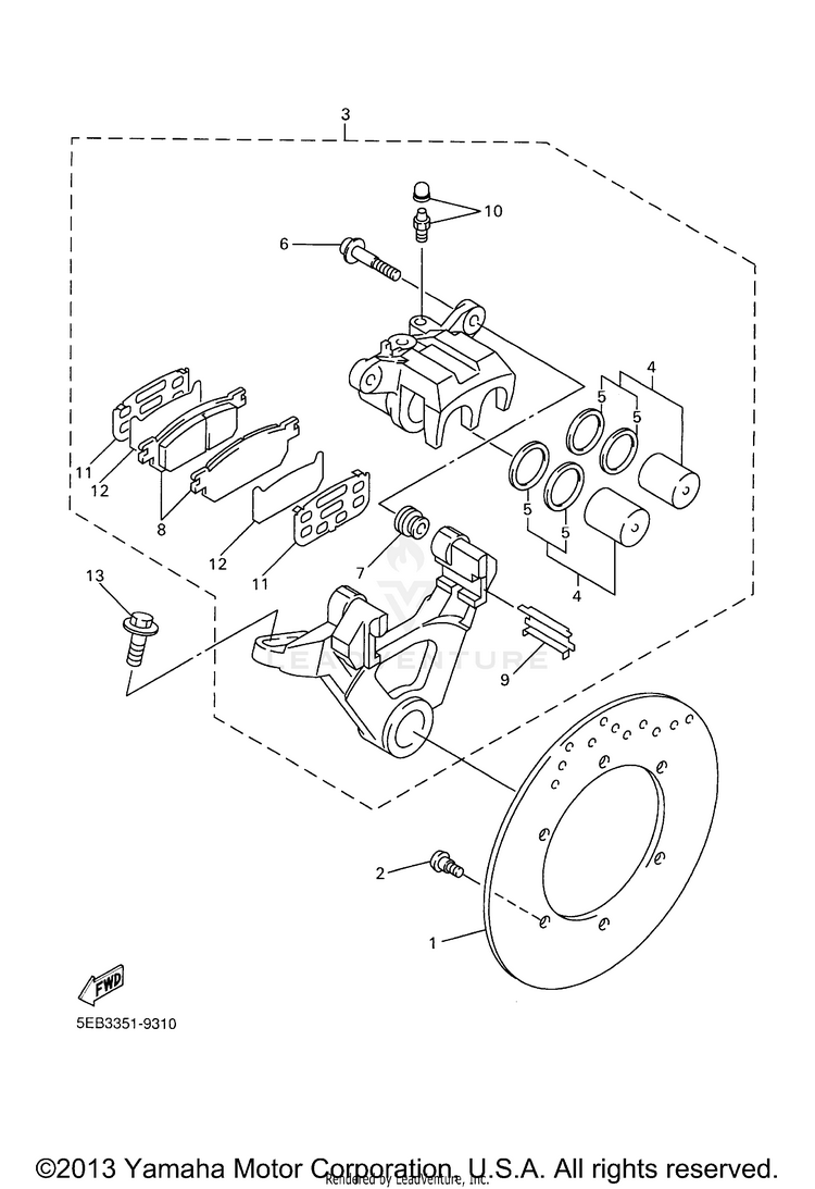 Rear Brake Caliper Schematic
