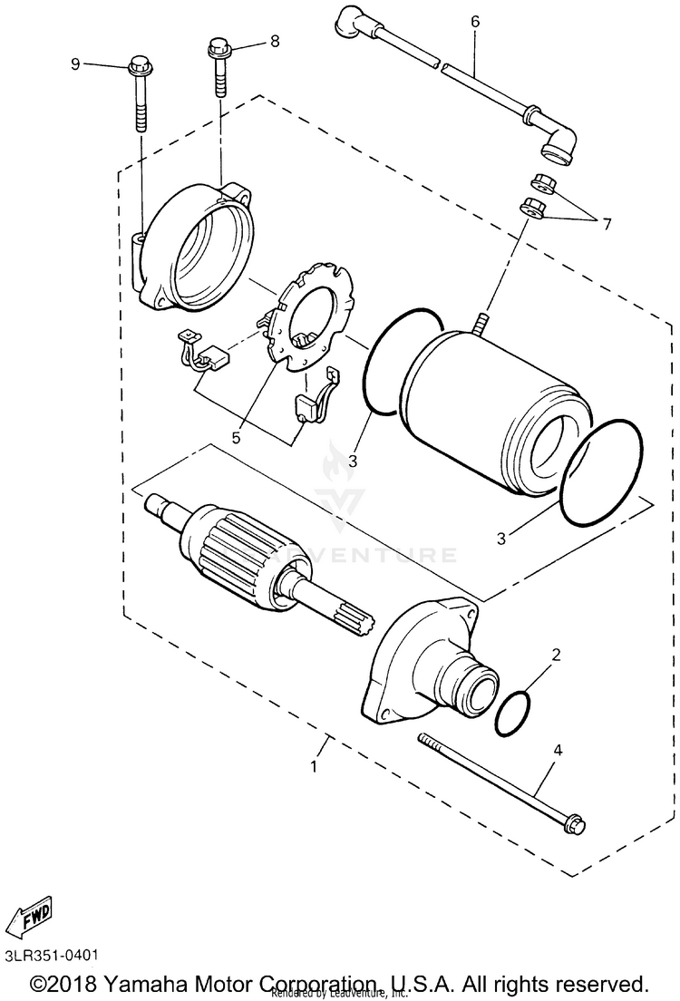 Starting Motor V-MAX (New Silver Dust) - VMX12PC - 2002 Schematic